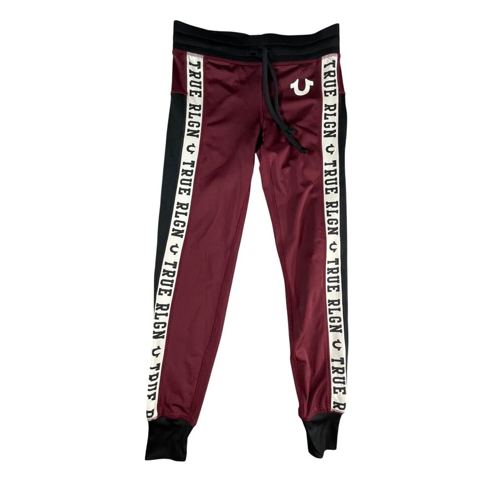 True Religion Leggings Womens XS Red Stretch Yoga Athletic Running Joggers Track